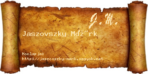 Jaszovszky Márk névjegykártya